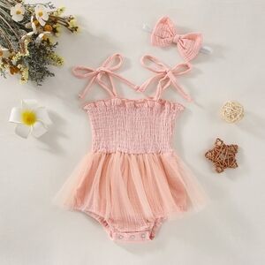 Pink Ruffled Kids One Piece